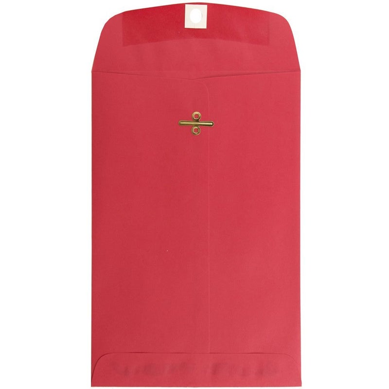 JAM PAPER 6 x 9 Open End Catalog Colored Envelopes with Clasp Closure - Red Recycled - 100/Pack - Image 1